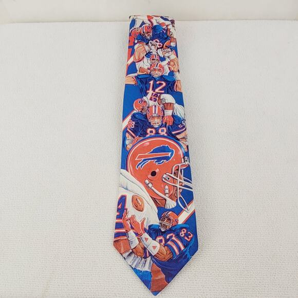 Vintage Ralph Marlin Buffalo Bills tie 1990 blue Football Retro Classic Fangear - Picture 1 of 5